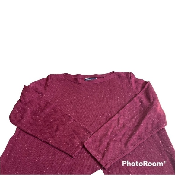 Karen Scott Nep Curved-Hem Sweater Merlot - Picture 3 of 8